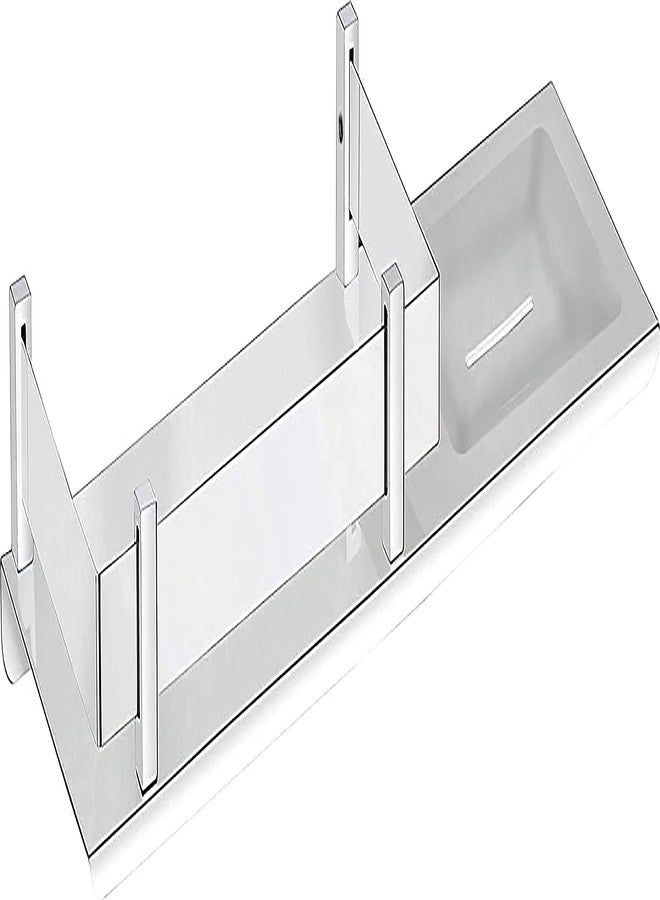 Primax Stainless Steel 2in1 Multipurpose Mirrored, Nickel, Chrome Finish Bathroom Accessories Shelf with Soap, Dish Holder (15x5 Inches, Silver) - Pack of 1 - Image 5
